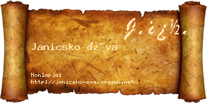 Janicsko Éva névjegykártya